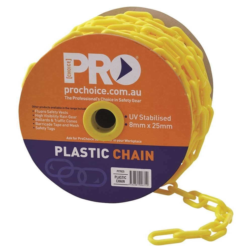 8mm Yellow Safety Chain - 25M - PCY825